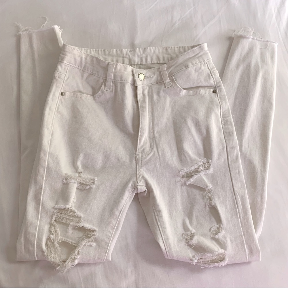 Ripped white jeans